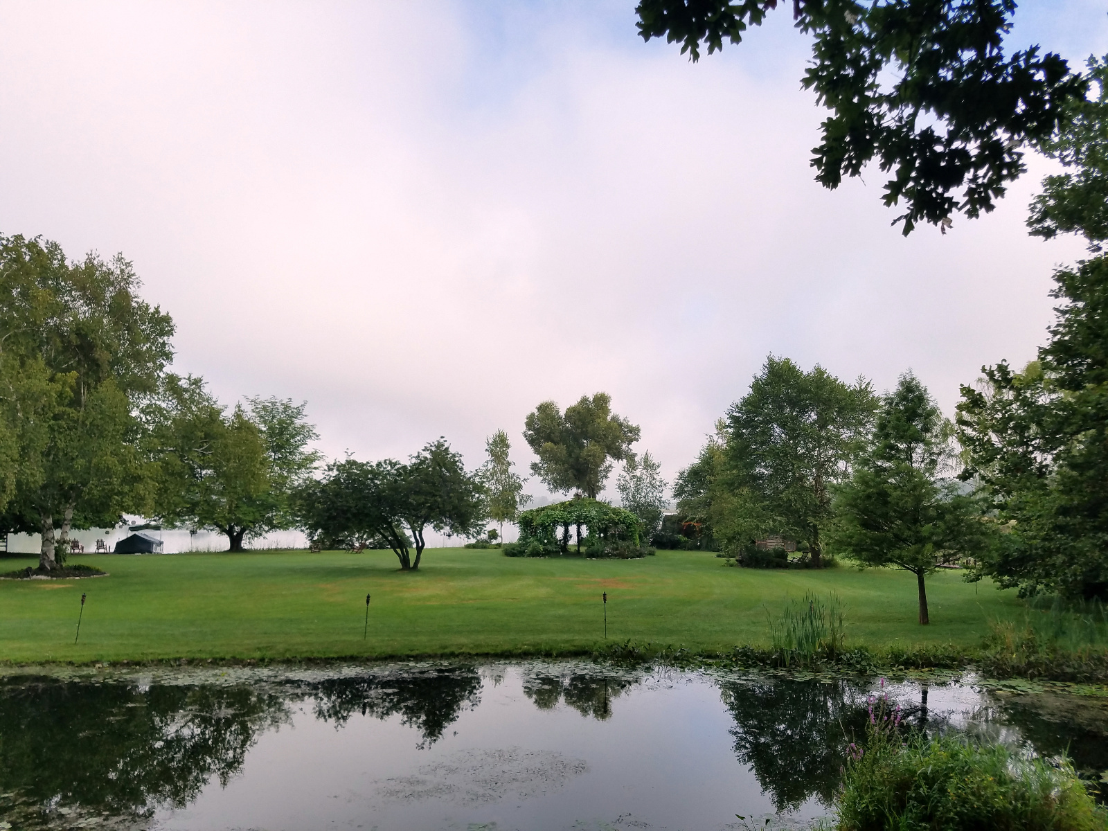 Distant view of the Flowering Gazebo on the Island